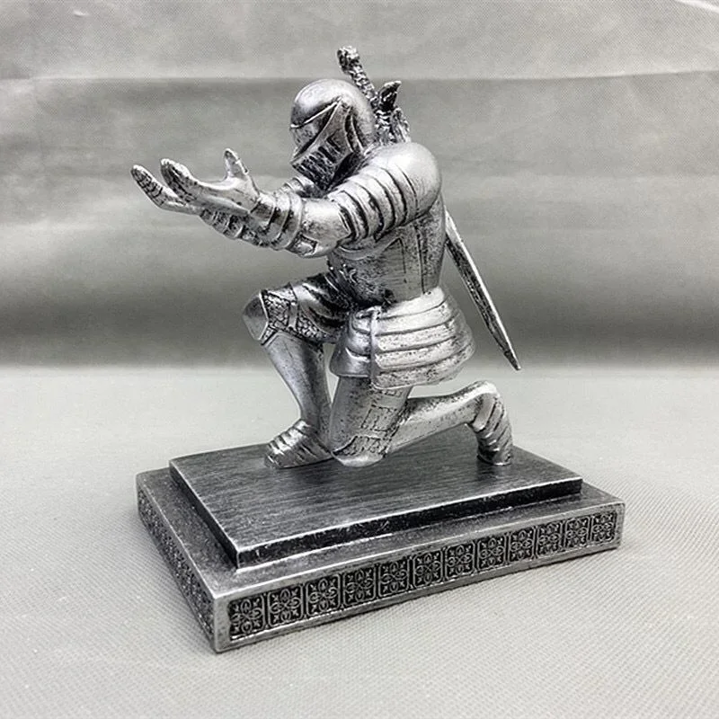 Pen Holder Decor Executive Officer Knight with Sword 15*10*15cm Armor Knight Stationery Medieval Theme Resin for Office