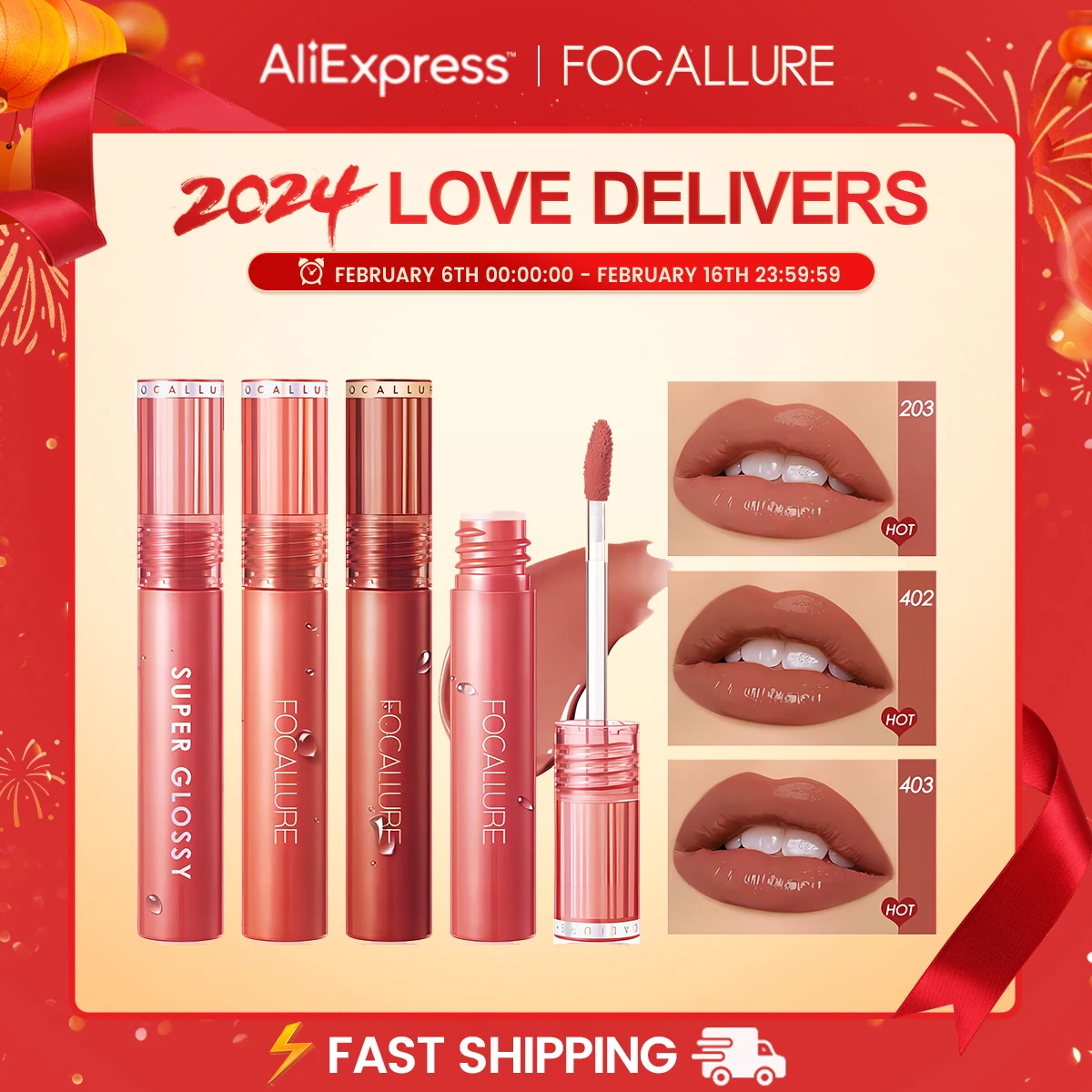 Focallure 17 Colori Jelly-Clear Dewy Texture Lip Gloss Waterproof Moisturizing Velvet Mate Nude Liquid Lipstick Makeup Cosmetics
