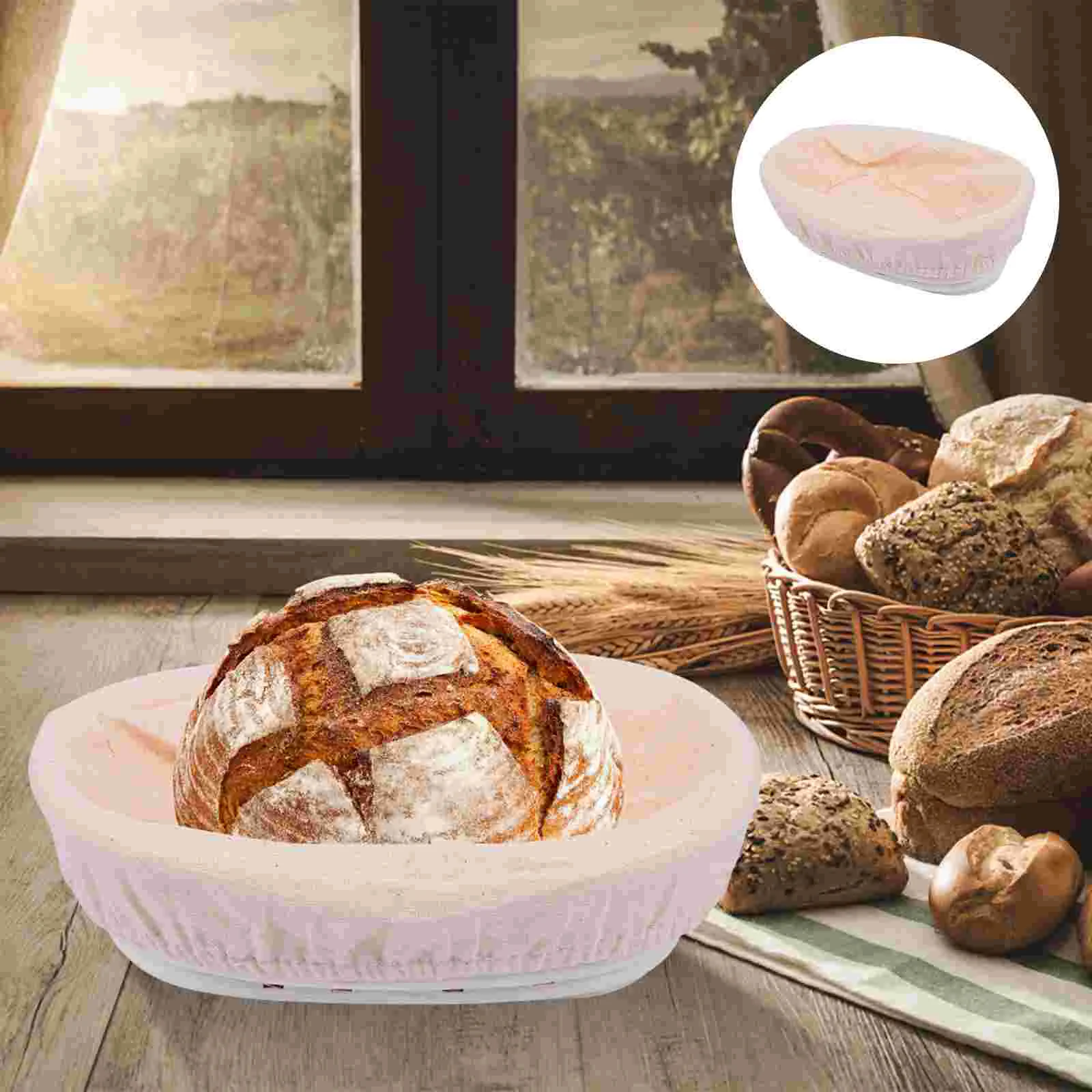 

Scraper Bread Fermentation Basket Oval Proofing Baskets Rattan Natural Baking Accessory