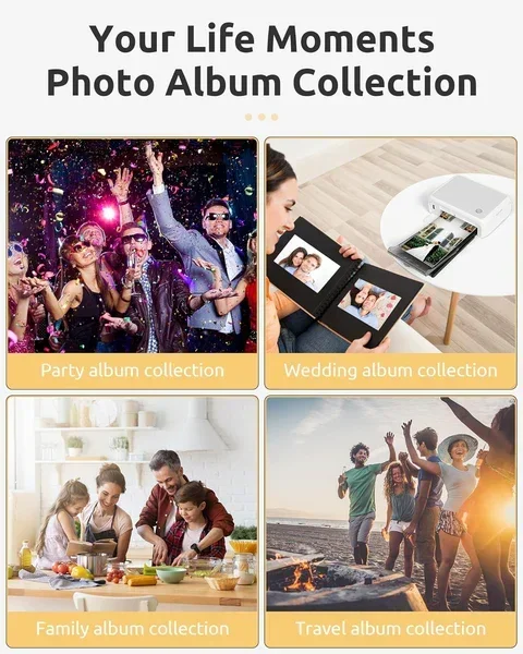 GlowMartHPRT CP4000L Impresora de Fotos 10x15cm 3 inches 4 inches 6 600DPI Small Phone Photo Machine for Home
