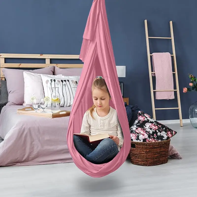 Kids Hammock Swing Portable Swing Hammock Chair Elastic Sensory Camping Yoga Hammock Swing For Kids Adults Indoor Outdoor Toys 6