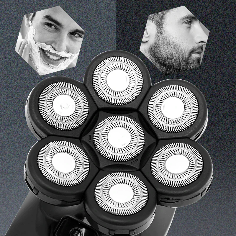 New Shaver For Men 7D Independently 7 Cutter Floating Head Waterproof Electric Razor Multifunction USB Charge Trimmer For Men 5