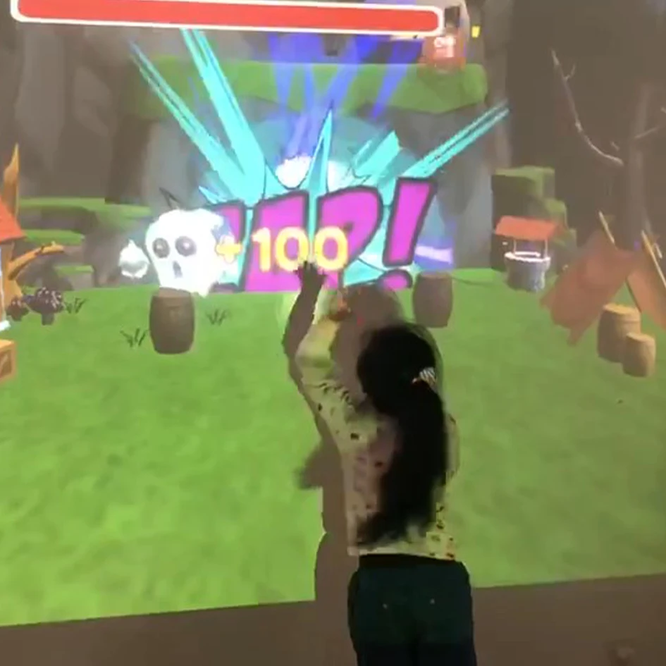 몰입형 게임 AR 홀로그램 3D 인터랙티브 바닥 및 벽 프로젝션 스크린 시스템, 어린이 놀이터용 고해상도 효과