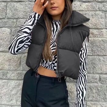 Gilet corto in cotone da donna 1