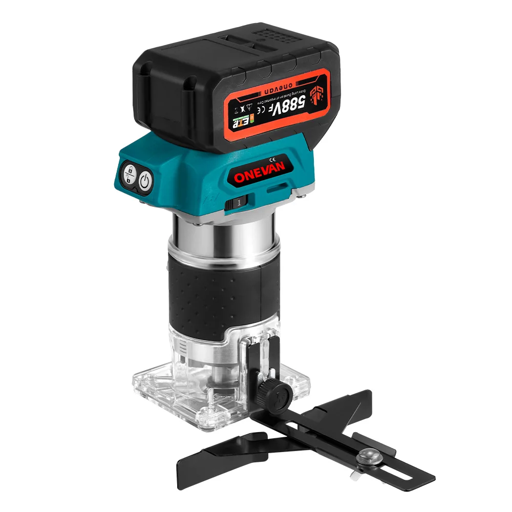 ONEVAN 1600W Brushless Electric Trimmer 5 Gears 6MM 6.35MM 8MM Cordless Engraving Slotting Milling Router For 21V 18V Battery
