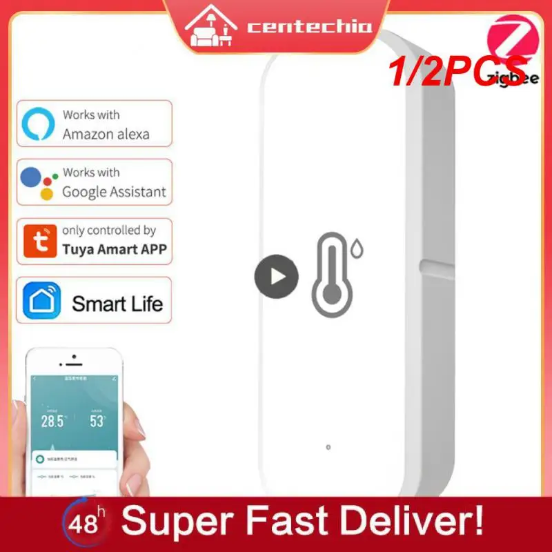 

1/2PCS Tuya Zigbee WiFi Temperature And Humidity Detector Independent Electronic Thermometer Sensor Smart Home Indoor Alexa