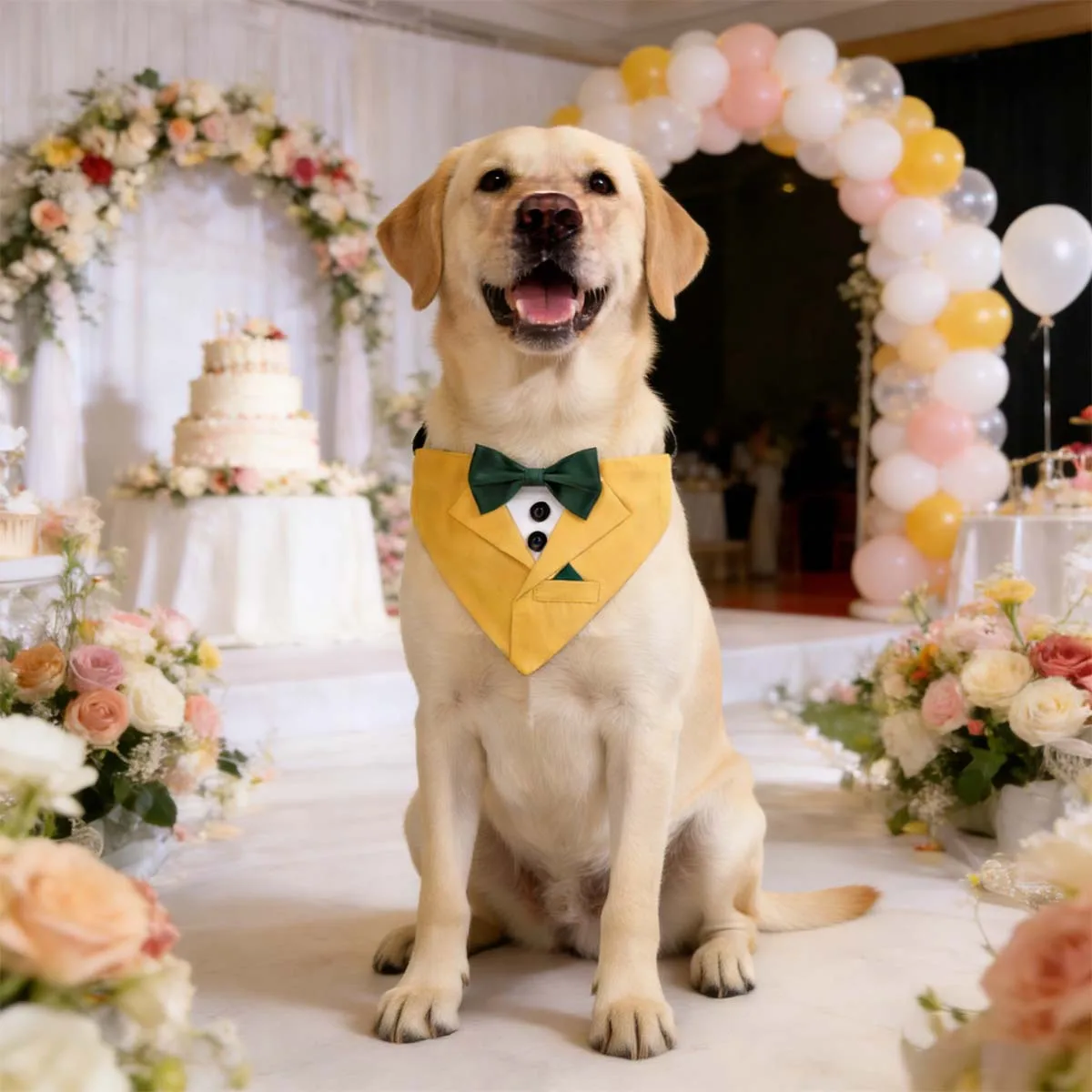 Sucado Hundehalsband für Hochzeit, Verlobung und Geburtstag, Hundehalsband-Kostüm mit Fliege und verstellbarer Schnalle, für Hunde – Detail 8