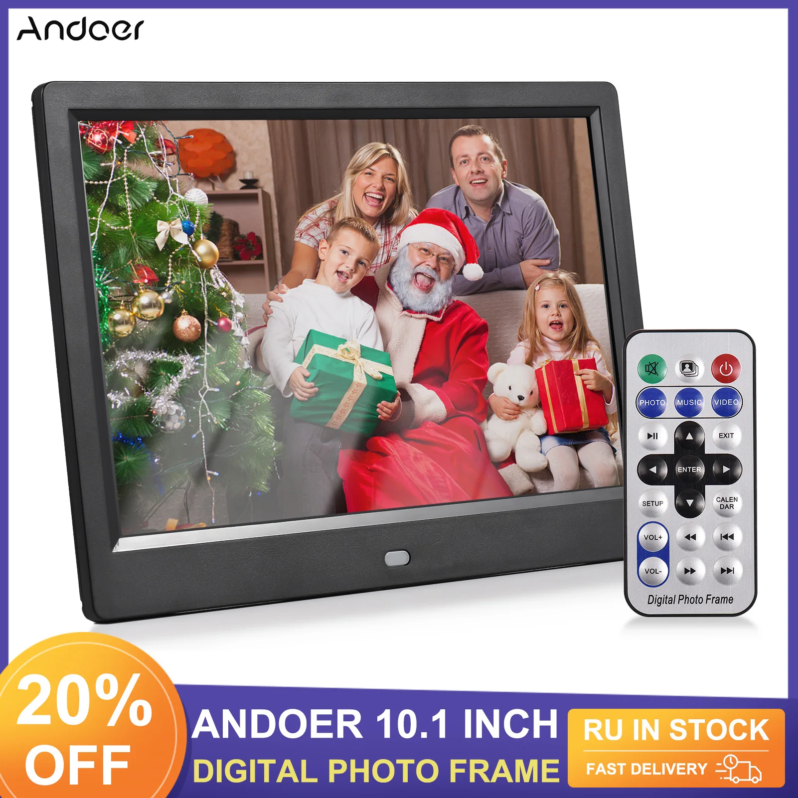 Andoer 10.1" Digital Photo Frame Desktop Electronic Album 1280*800 IPS