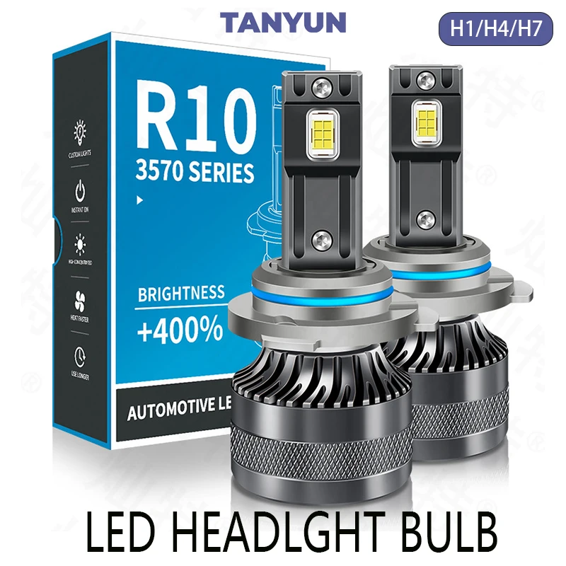 2PCS R10 H4/H7/H1 LED Headlamp Bulb 30W 4600LM Super Bright High Quality Car Lights for Car Repair Durable LED Bulb Light
