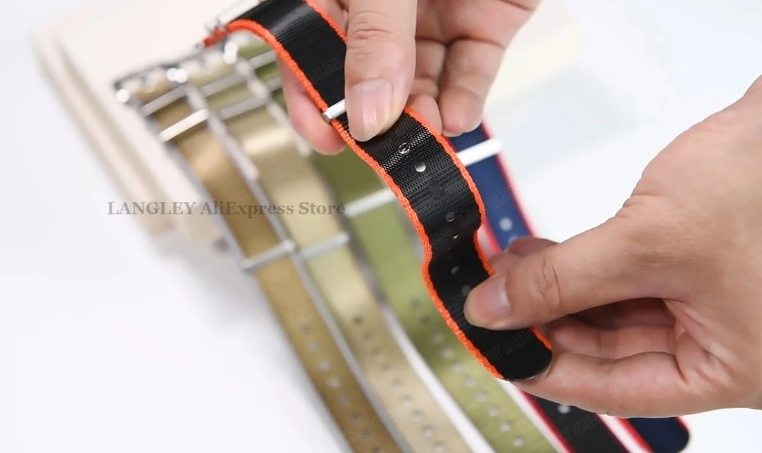 Weiches Nylonarmband für Seiko-Armband, Militäruhrenarmband für Samsung Galaxy, Nylonarmband für Omega Seamaster 007, 18 mm, 20 mm, 22 mm – Detail 8
