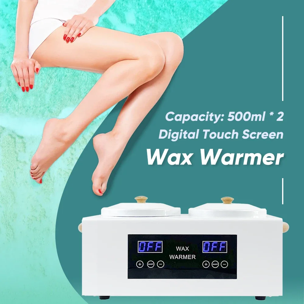 Newest Design Digital Touch Control Double Wax Heater 1000ml Beauty Salon Sugar Wax Melting Pot 2lbs Double Hard Warmer