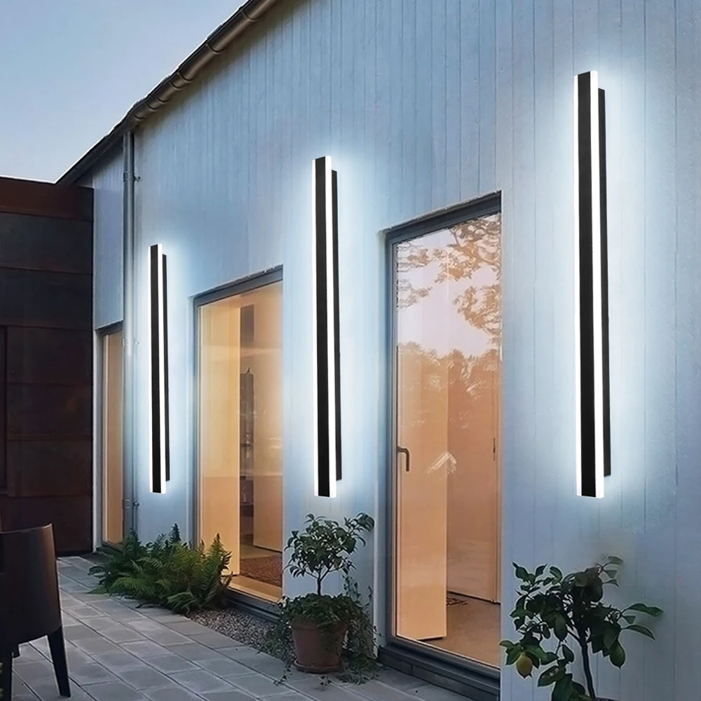 Modern Outdoor LED Wall Lamps Waterproof IP65 Long Wall Light Garden Porch Balcony Villa Decor Lighting AC 110V 220V 100cm 120cm