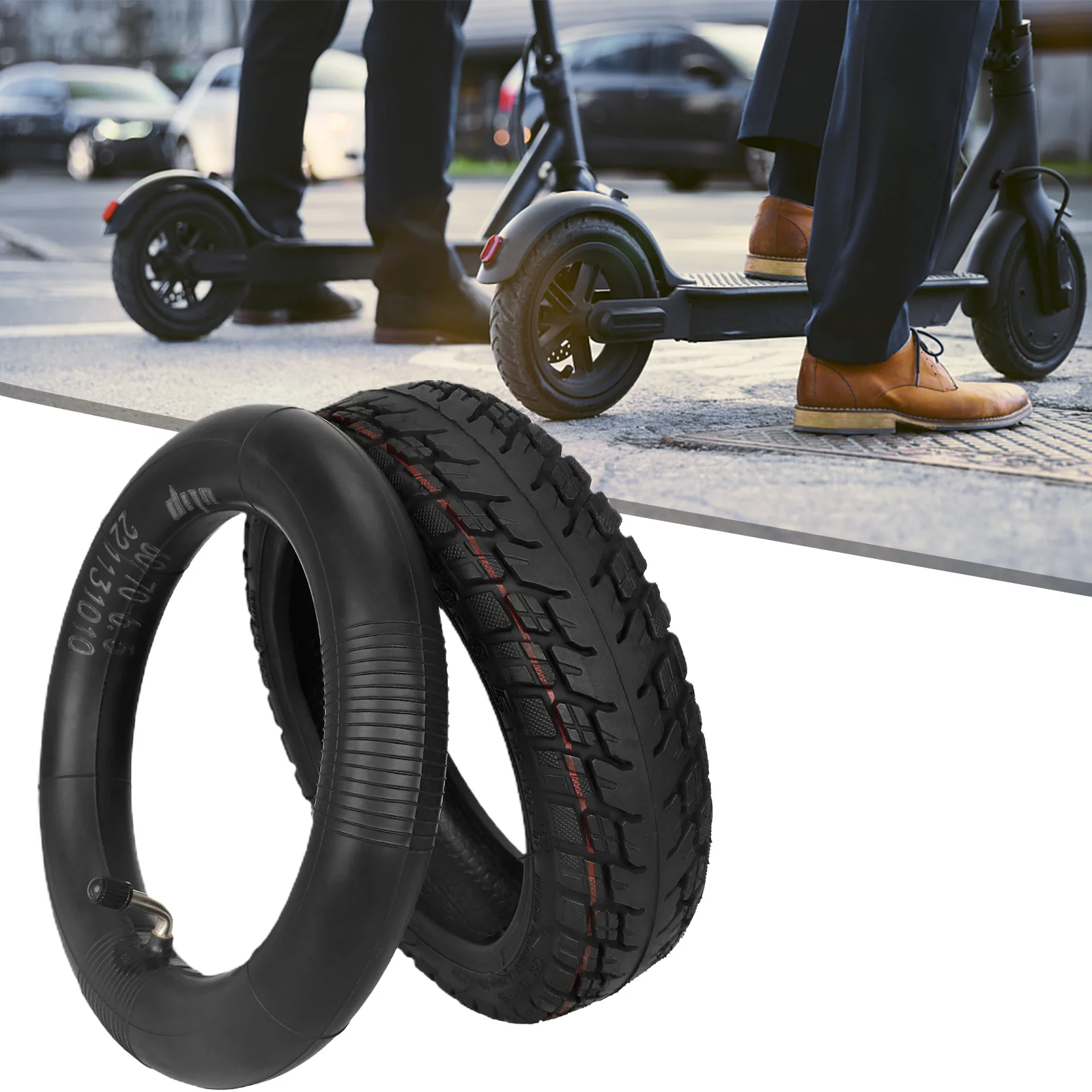 

60/70-6.5 Tubeless Tire with Rubber Inner Tube Compatible for Max G30 Electric Kick Scooter