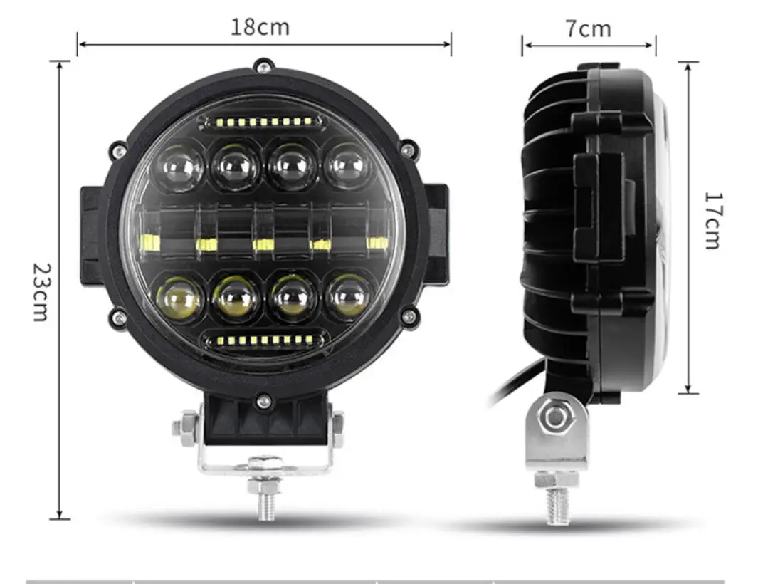 7inch Waterproof LED Headlight Hi/Low Daytime running Offroad LED Bar Spot Flood
