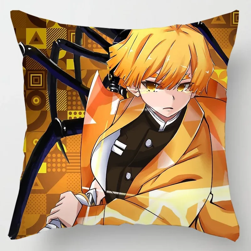 45 * 45CM Demon Slayer Kimetsu No Yaiba Pillowcase Home Decor Sofa Cartoon Anime Kamado Tanjirou Tomioka Giyuu Pillow Cover