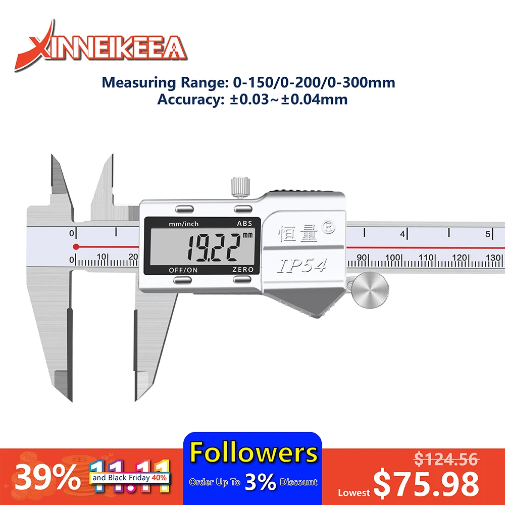 

0-150mm 0-200mm 0-300mm Inlaid With Carbide Digital Caliper Depth Measurement Electronic Caliper Metric And Inch Measuring Tools