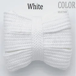 Premium 20mm Thick Flat Colored Soft Shoelaces - 160cm (1 White)