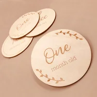 Newborn Photography Props Baby Birth Accessories for New Born Photo Handmade Wooden Baby Milestone Cards1-12 Month Baby Stuff 3