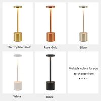 Simple Rechargeable Touch Metal Table Lamp Three Colors Bedside Creative Ambient Light Bar Indoor Decoration LED Night Light 2