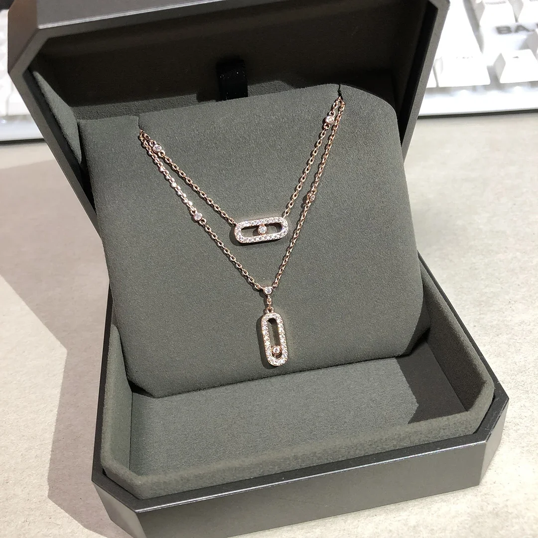 قلادة GM 925 من الفضة الإسترليني للسيدات بطبقات مز...