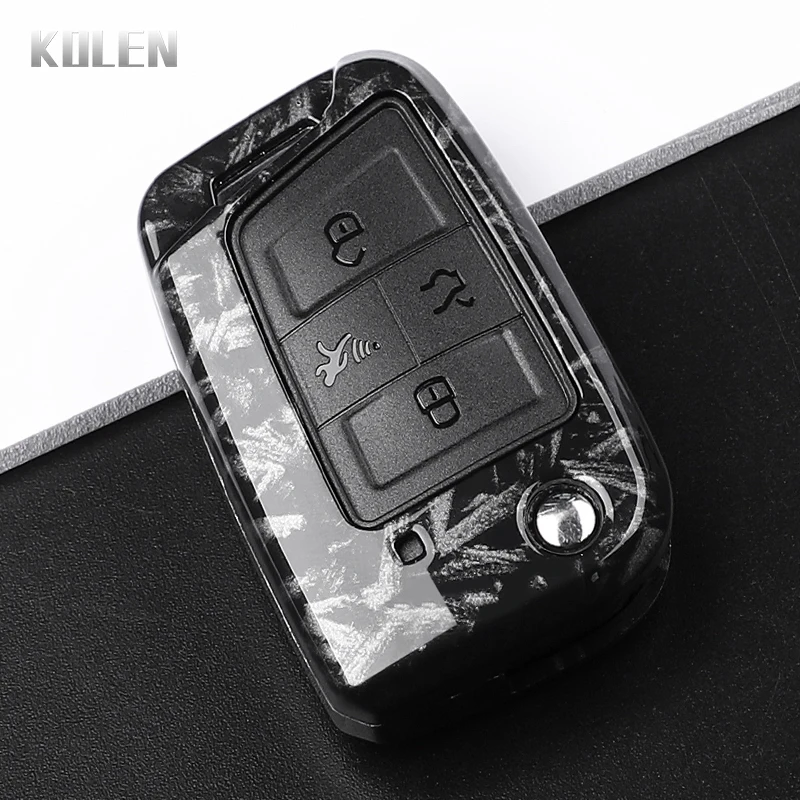 Carbon Fiber Car Key Case Cover - 3-4 Button Design