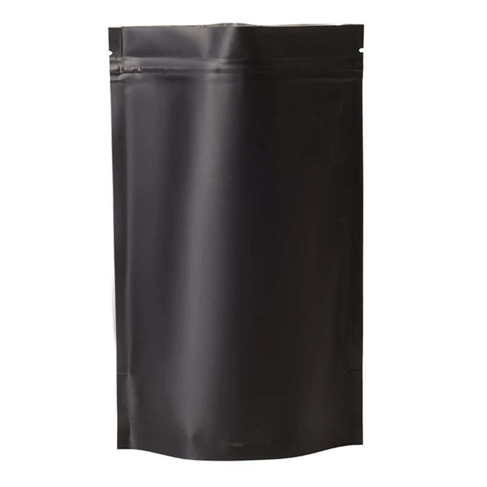 Matte Mylar Foil Stand Up Zip Lock Reusable Food Storage Pouches - 100 Pack