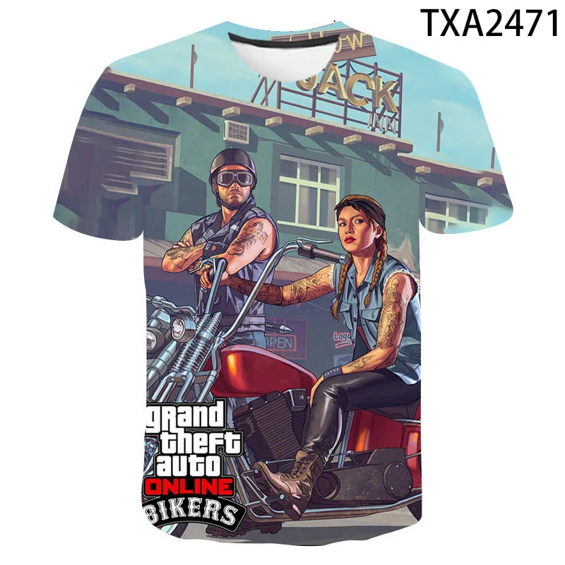 Высококачественная футболка с 3D принтом Grand Theft Auto Game Gta мужская и женская