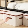 Linen Zipper Storage Boxes, Non-Woven Fabric Clothing Organizer Bins for Home Bedroom Closet Organization,Include Good Helpers 2