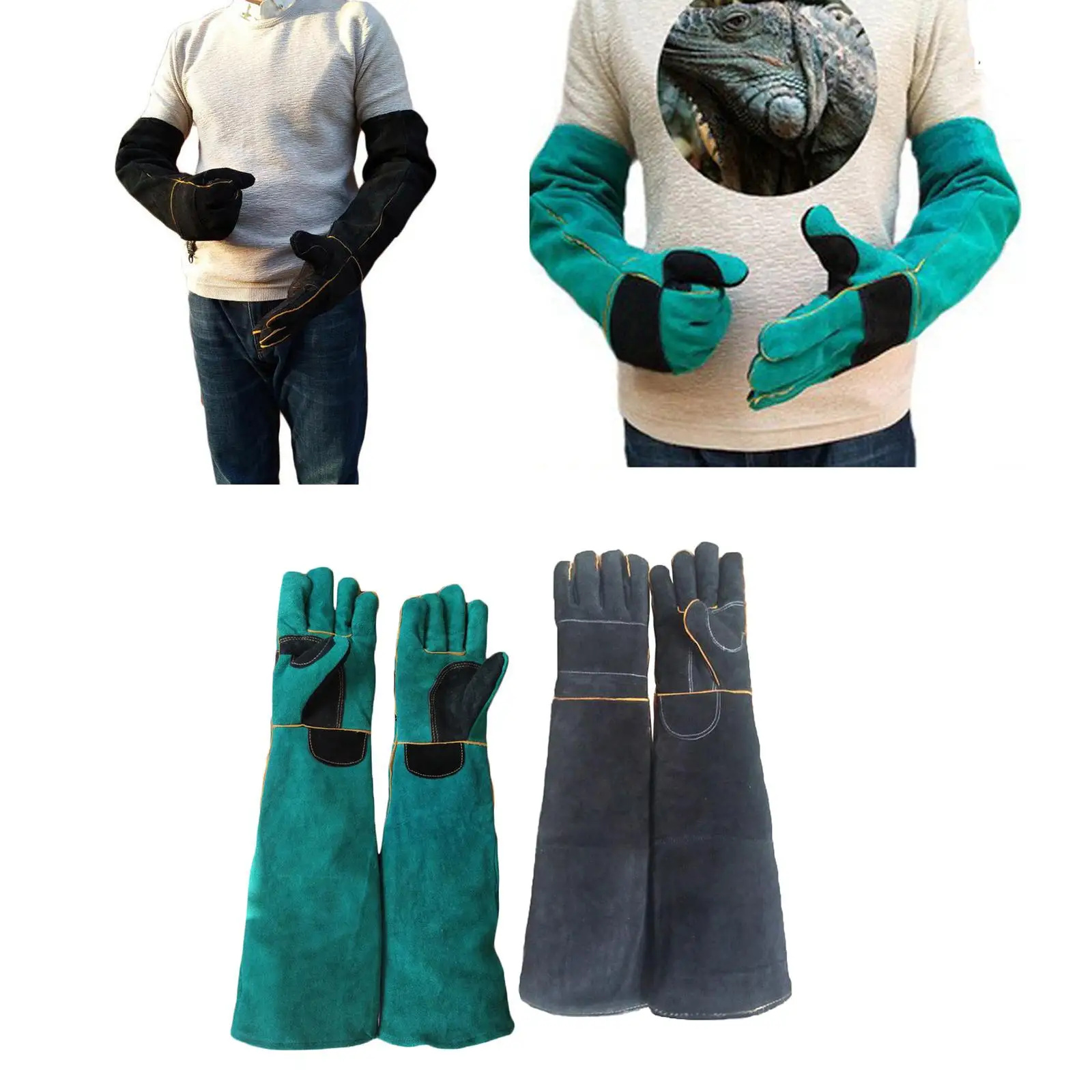 Animal Gloves Thickened Cowhide for , Wipe Clean with A Damp Cloth