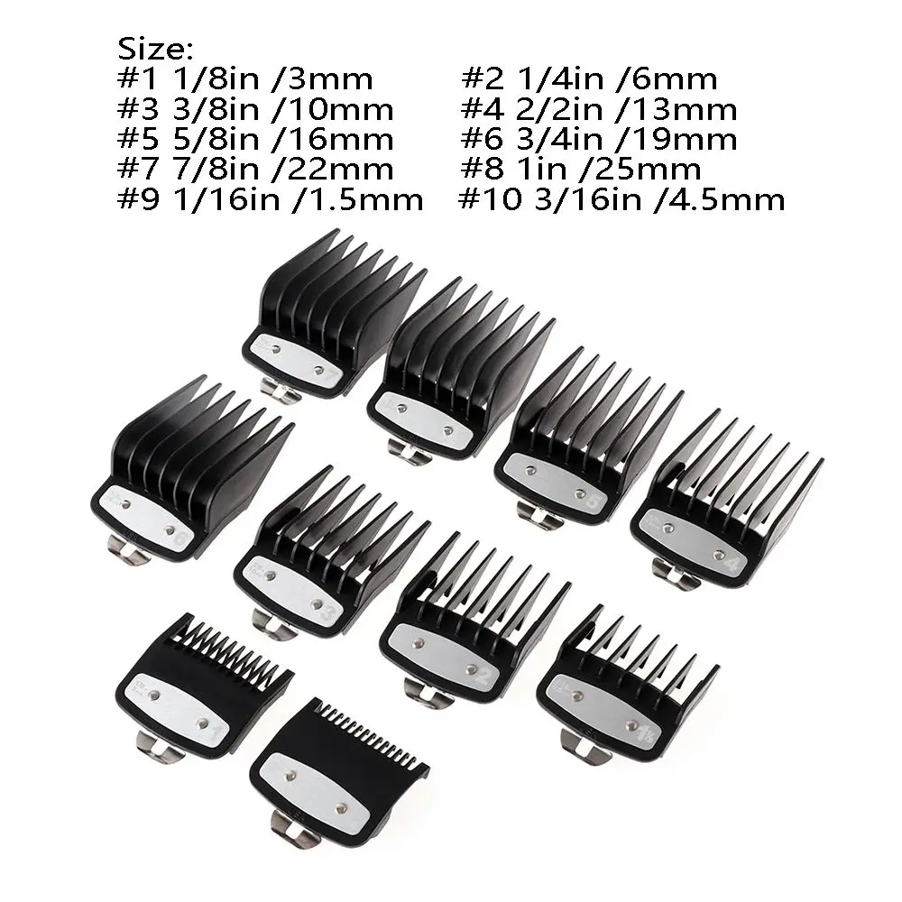 1PC Professional 10 Sizes Hair Clipper Limit Comb Salon Barber Cutting Guide Replacement Attachment Hair Trimmer Styling Tools 2