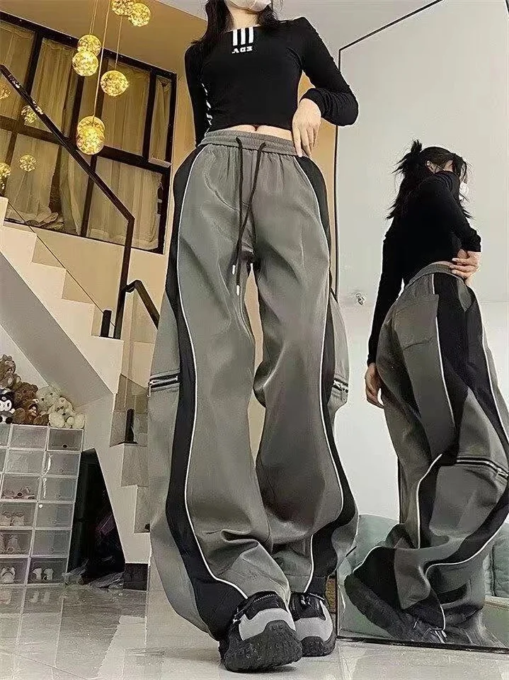 Y2k Pants Men Baggy Women Straight Trousers Sweatpants Wide