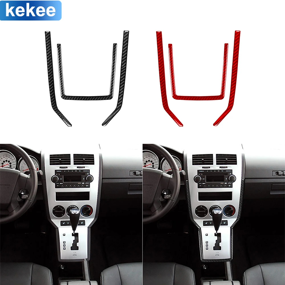 

For Dodge Caliber 2007 2008 Gear Shift Gearbox Trim Strip Set Cover Real Carbon Fiber Stickers Car Interior Refit Accessories