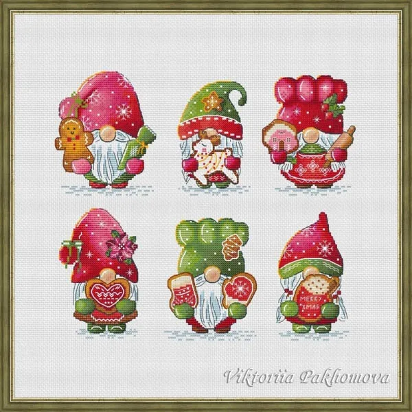 Kühlschrankaufkleber, Kunststoffleinwand, Handarbeitsstickerei, Strickhandwerk, Kreuzstichornamente, Erdbeer-Shortcake-Zwerg
