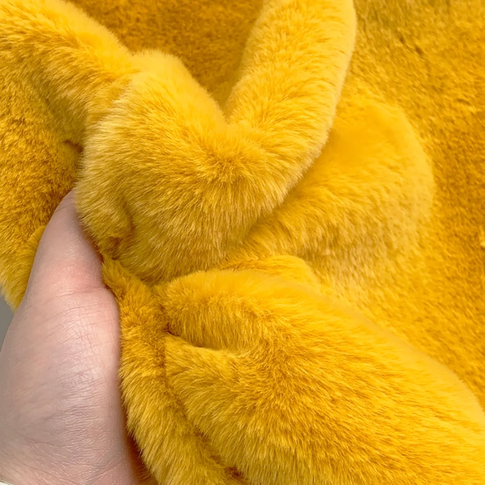 Luxurious Super Soft Faux Rabbit Fur Plush Fabric - 100% Polyester, 10mm Pile, Ideal for DIY and Sewing Projects