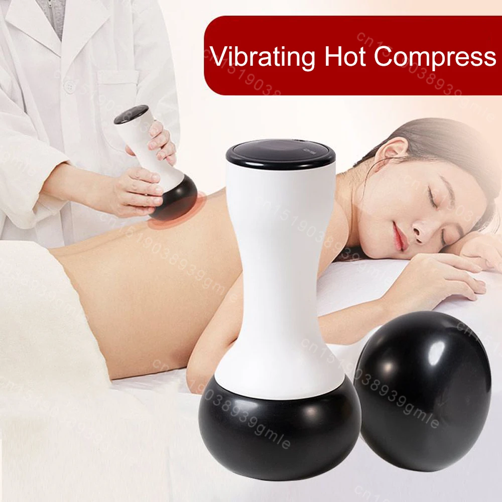 Electric Bianstone Guasha Massager Hot Stone Scraping Vibration Massage Relax Muscles Massage Vibration Skin Lift Care Spa 2