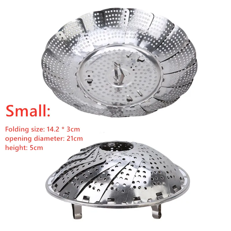 60 Pcs Vegetable Steamer Basket Stainless Steel Food Basket Folding Mesh  Vegetable Vapor Cooker Kitchen Tool Wholesale - AliExpress