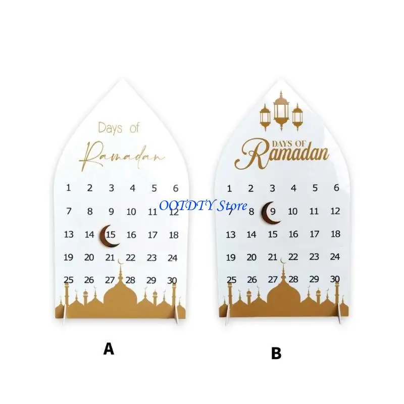 367A Calendario per il conto alla rovescia del Ramadan Display acrilico con regolazioni magnetiche della data della luna - immagine 3