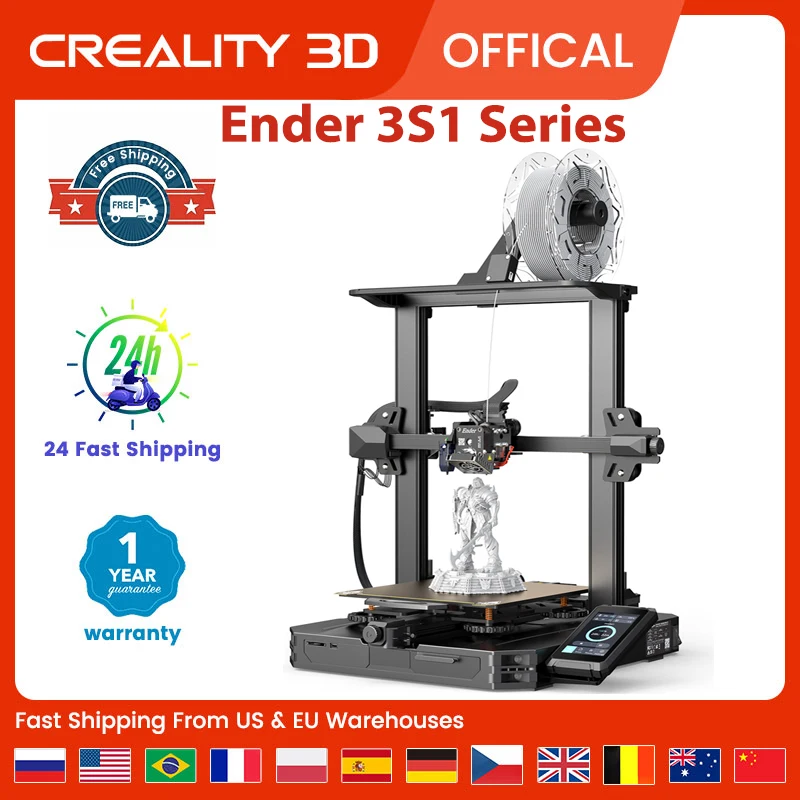 CREALITY 3D Printer Ender-3 S1/Ender-3 S1 PRO/Ender-3 V2/Ender-3 Pro Stepper Drivers Color Lcd Carborundum Glass Bed 3D Printer