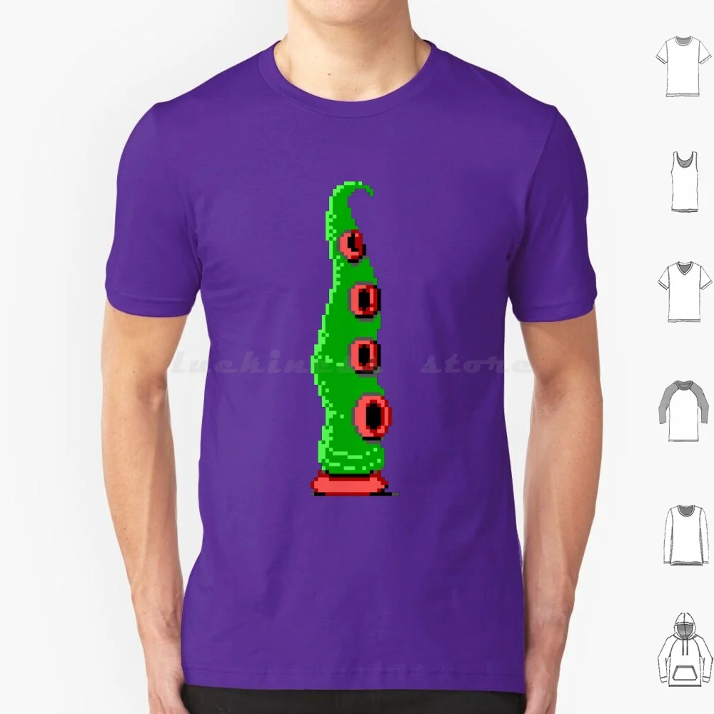 Maniac Mansion #02 T Shirt Big Size 100% Cotton Maniac Mansion 02 Maniac Mansion Green Tentacolo Lucas Arts George Lucas Ron