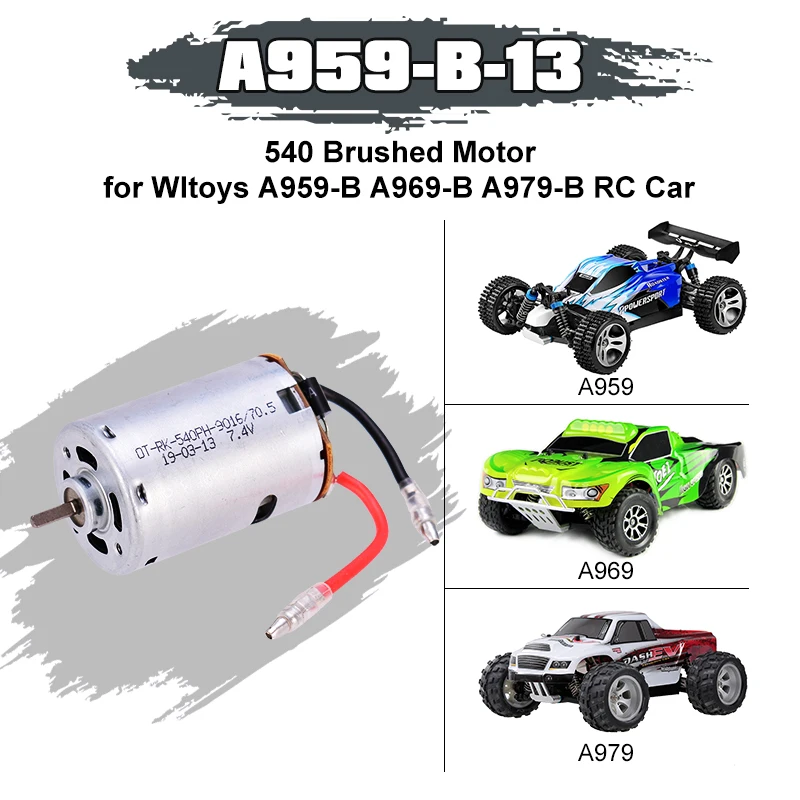 A959-B-13 원래 예비 부품 7.4V 540 WL A959-B/A969-B/A979-B RC 자동차 액세서리 용 전기 브러시 모터