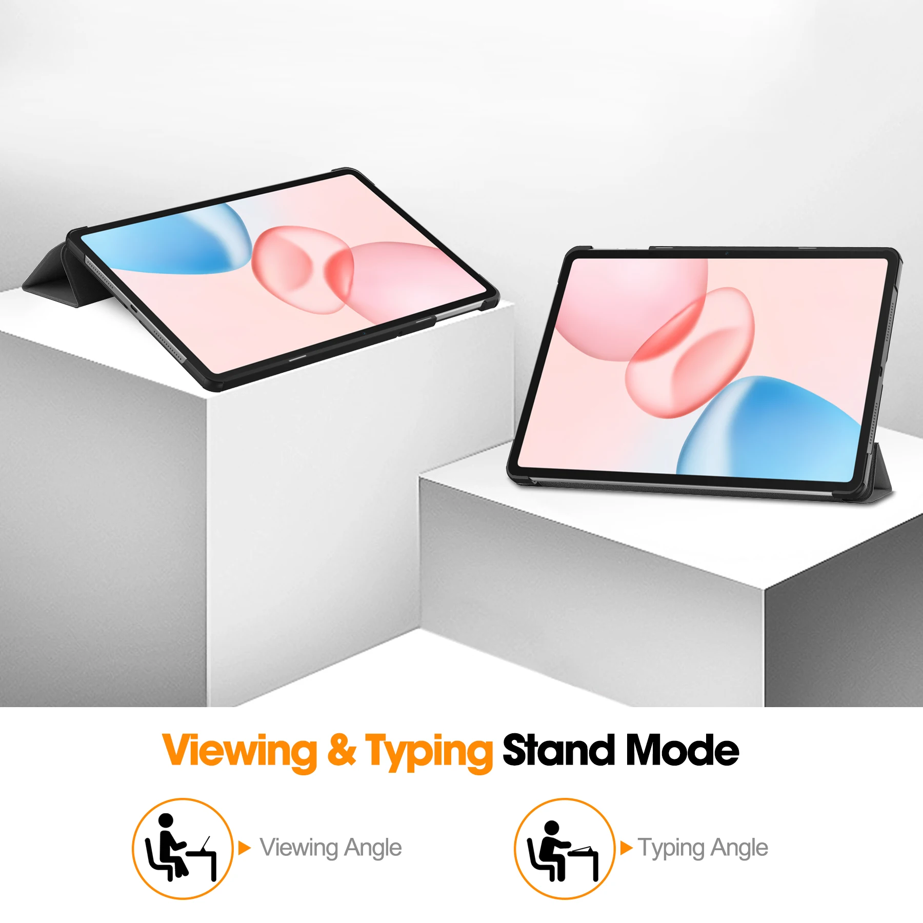 Premium Tri-Folding PU Leather Stand Cover with Auto Wake Function