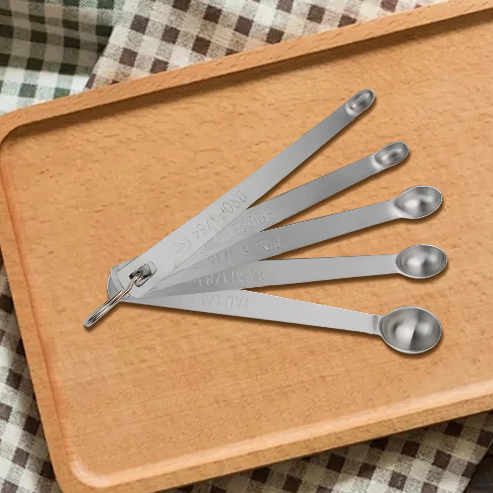 Kitchen Measuring Spoons Measuring Spoon Set 5Pcs/Set Mini Measuring Spoons Stainless Steel Tea Coffee Sauce Scoops Baking Seasoning Tool Kitchen Mearure Accessories