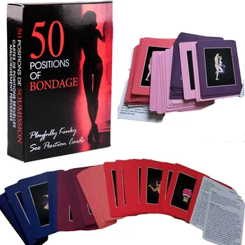 Carta di posizione sessuale per adulti 50 posizioni Giochi di bondage 18+ Carte di amore del sesso Carta di posa sexy Regalo di San Valentino impertinente Prodotti erotici