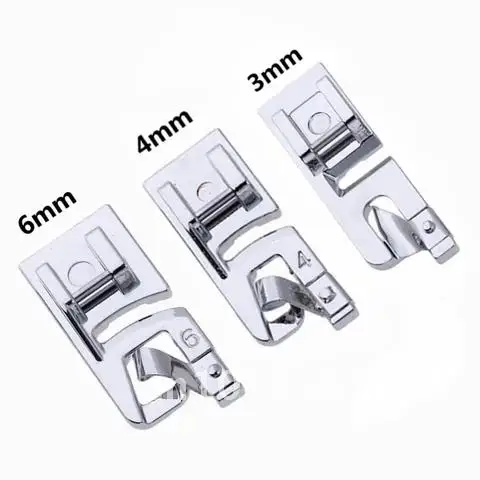 

Singer Snap-On Low Shank All for (3 mm, 4 mm,6mm) Feet Foot Presser Hemmer Machine Sewing Foot Hem Rolled Set 3Pcs