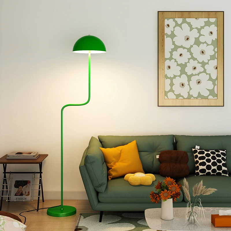 

Emerald Green Bean Sprout Shape Living Room Sofa Next To The Adjustable Floor Lamp Bedroom Study Decorative Led Table Lamps