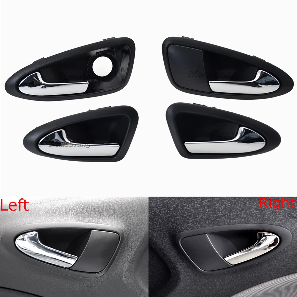 Manija De Puerta Interior Derecha Para Seat Ibiza 6J (2009-2017) - Color Plateado, Compatible Con OEM 6J1837114A, Lado Del Pasajero