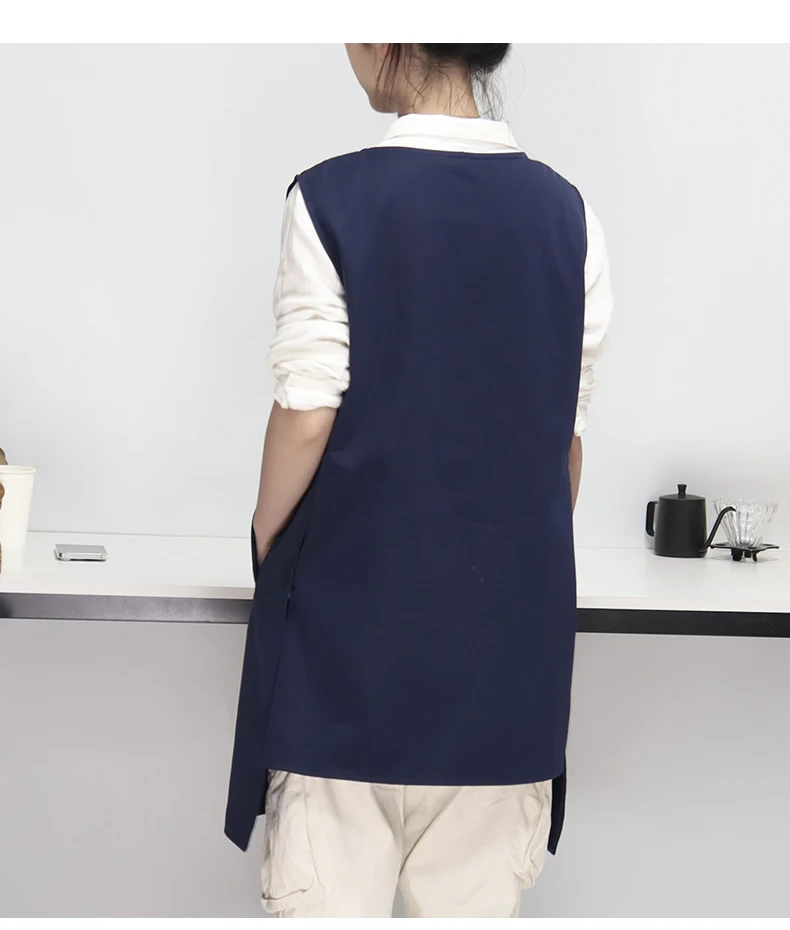 Benutzerdefinierte Firmenmarke Logo Werbung Hemd Weste saubere Baumwollschürze Arbeiterkleidung Restaurantuniform für Männer und Frauen – Detail 37