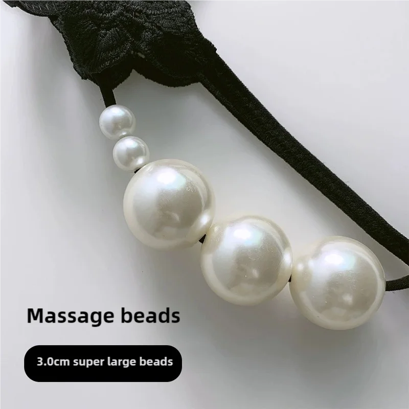 2Pcs women's underwear open pearl massage t pants outdoor wear large size sexy bikini underwear women's women panties female underwear womens underwear