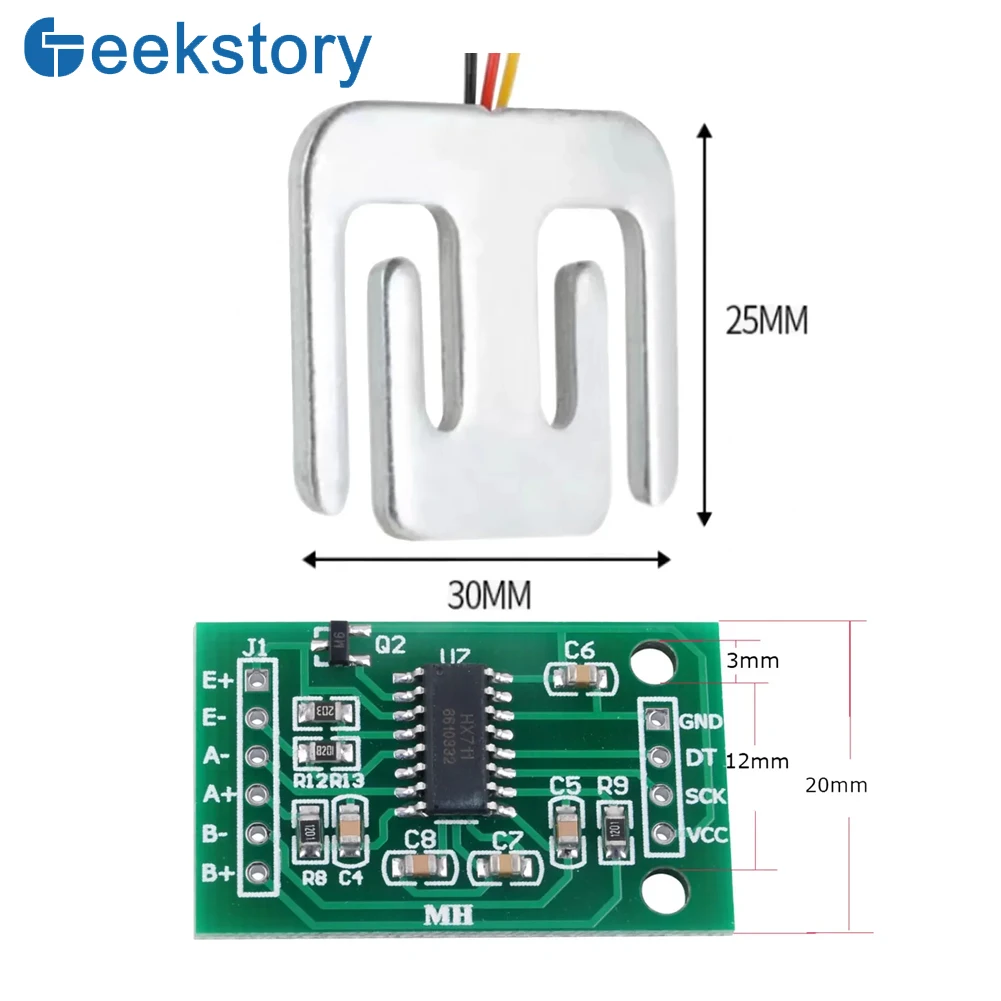 Heavy-Duty 50kg Weighing Sensor Kit with HX711 AD and Mounting Bracket