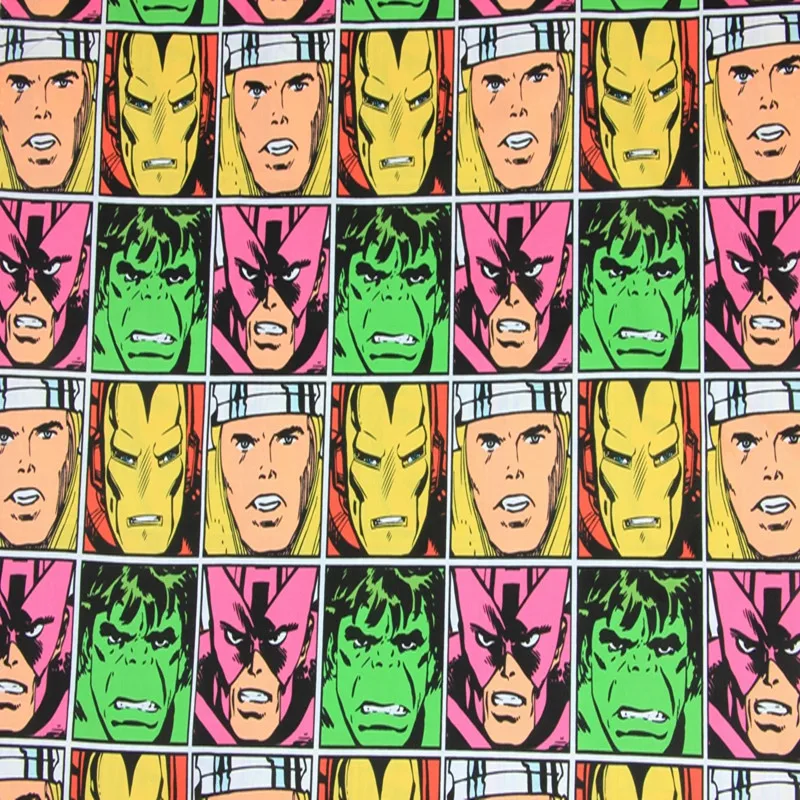 Disney Avengers Super Hero Print 100% Cotton Fabric for Boy Clothes Hometextile Cushion Cover Curtain Needlework DIY 